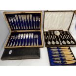 A tray lot of cased cutlery Condition Report: Available upon request