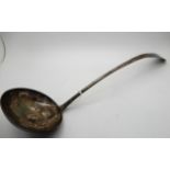A silver soup ladle, Edinburgh 1802, 38cm long, 186gms Condition Report: Available upon request