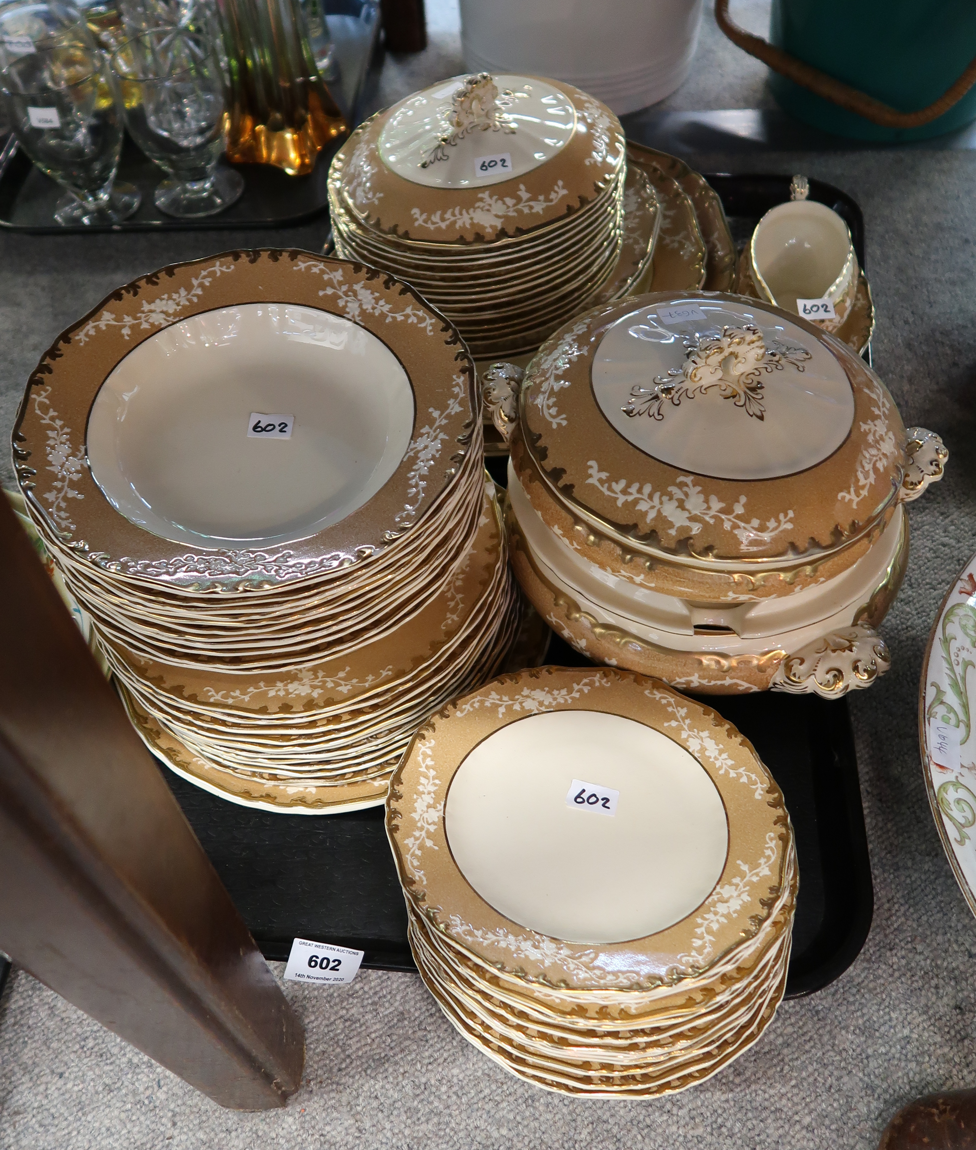 A selection of Bisto Oriental Ivory tableware Condition Report: Not available for this lot