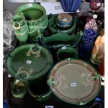 A collection of Eichwald pottery including two tazzas, jardiniere's, vase etc Condition Report: