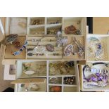 A jewellery box full of vintage silver and costume jewellery to include a silver Mackintosh style