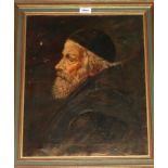 CONTINENTAL SCHOOL Monk in profile, oil on canvas, 50 x 40cm Condition Report: Available upon
