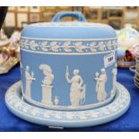 A Wedgwood blue jasper ware cheese bell and stand Condition Report: Available upon request