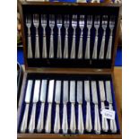 A cased twenty four piece silver plated dessert cutlery set Condition Report: Available upon