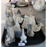 A selection of ceramic figures including Royal Doulton 'Thank you', Coalport 'Estelle' and '