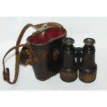 A pair of French field glasses in case (def) Condition Report: Available upon request