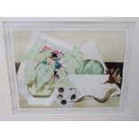 MARGARET MCGAVIN Still life, signed, watercolour, 44 x 55cm, JOAN WILSON Cherry Blossom, signed,