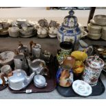 A lot comprising a selection of Picquot Ware, including teapots, coffee pots, milk jug, a