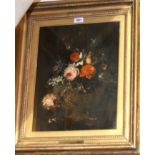 AFTER J BAPTISTE MONNOYER Mixed flowers in an urn, oil on board, 46 x 35cm Condition Report: