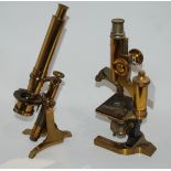 Four various lacquered brass microscopes including Ross, London, C Reichert, etc (4) Condition