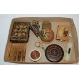 A mixed lot including Mauchline ware, patch box etc Condition Report: Available upon request