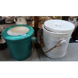 A teal Crown Ducal chamber pot and a Robert Cochrane & Co. example Condition Report: Not available