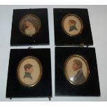 Four miniature ebonised frames, 12 x 10cm (4) Condition Report: Available upon request