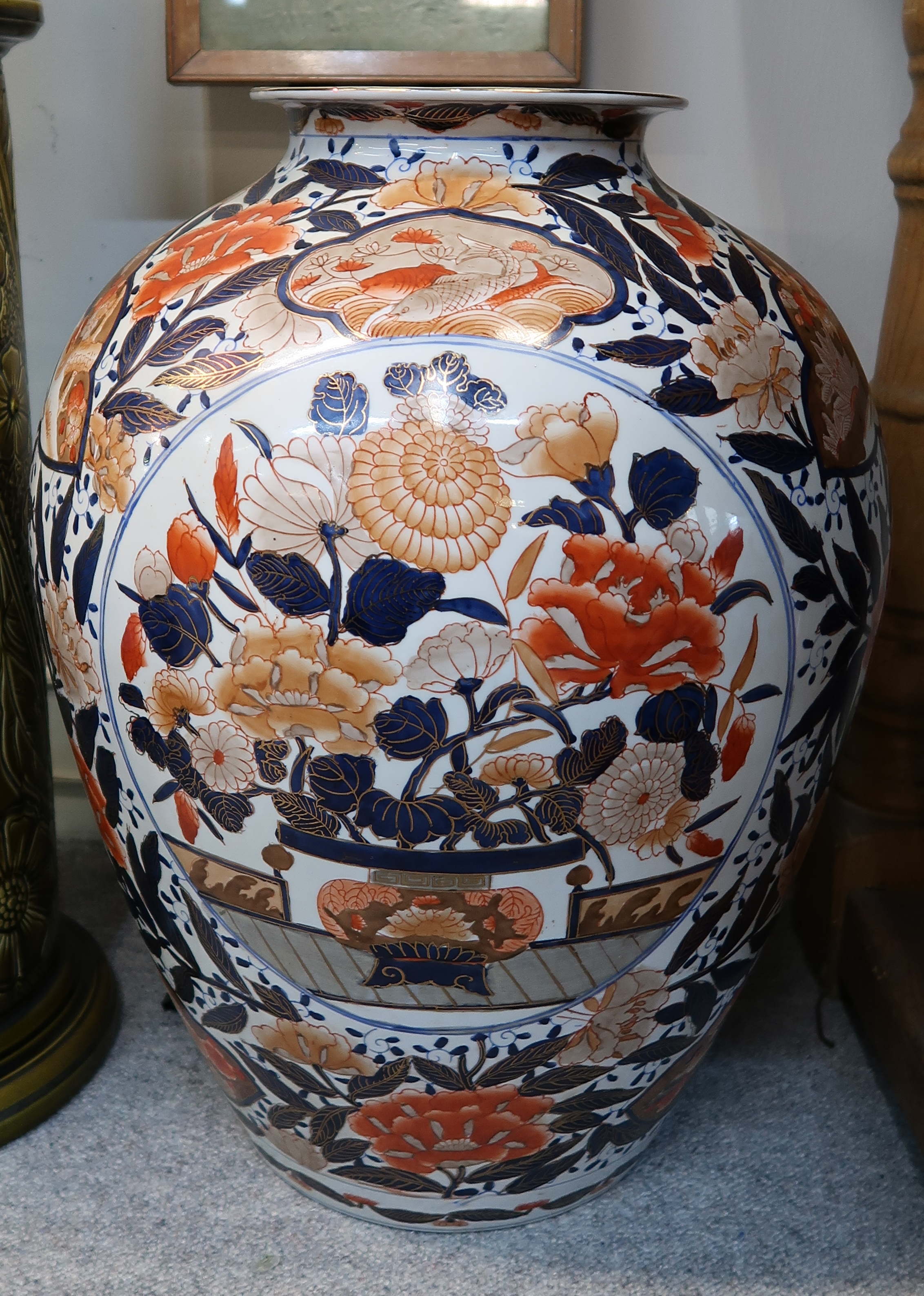 A large imari jar and cover Condition Report: Available upon request