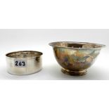 two silver bowls, London 1898, 11.5cm diameter and Sheffield 1895, 8.2cm diameter, 195gms total