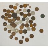 A small quantity of copper, pre '47 coins and a Georgian penny Condition Report: Available upon