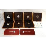 A lot comprising seven sets of Canadian Olympic silver proof coins and two Elizabeth II proof coin