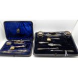 A lot comprising two cased part manicure sets (def) Condition Report: Available upon request