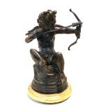 A bronze of a cherub, upon gilt plinth, 35cm high Condition Report: Available upon request