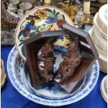 A pair of rabbit bookends, a Doulton plate and other items Condition Report: Available upon request