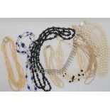 Vintage faux pearls, glass and crystal beads Condition Report: Not available for this lot
