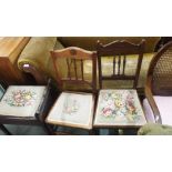 A piano stool and three chairs (4) Condition Report: Available upon request