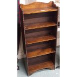 A narrow oak open bookcase, 107cm high x 46cm wide Condition Report: Available upon request