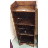 A narrow open oak bookcase, 100cm high x 36cm wide Condition Report: Available upon request