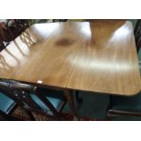 A mahogany drop leaf table with ball and claw feet, 72cm high x 157cm wide x 121cm deep Condition