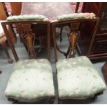 A pair of inlaid parlour chairs and an occasional table (3) Condition Report: Available upon