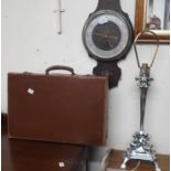 A small case, barometer and table lamp (3) Condition Report: Available upon request