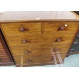 A Victorian two over three chest of drawers, 108cm high x 107cm wide x 53cm deep Condition Report: