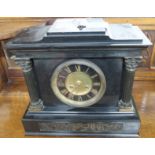 A black slate mantle clock Condition Report: Available upon request