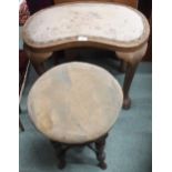 An adjustable piano stool and a dressing stool with hairy paw feet (2) Condition Report: Available