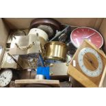 A box of modern and vintage clocks Condition Report: Available upon request