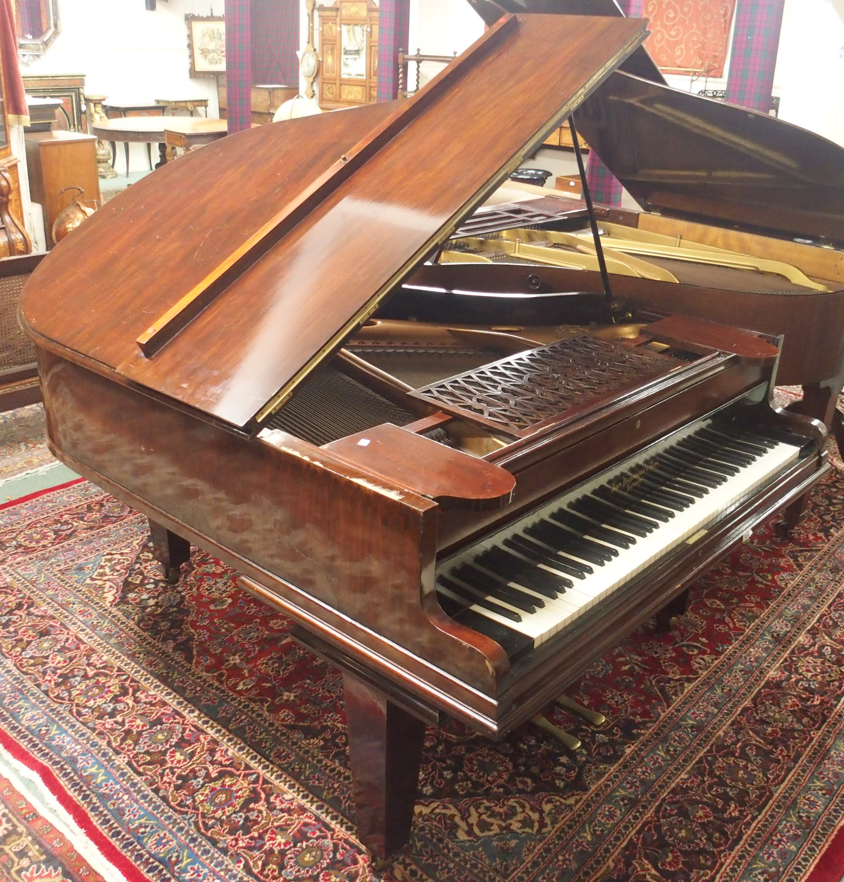 A MAHOGANY CASED JOHN BROADWOOD & SONS GRAND PIANO 106cm high x 148cm wide x 170cm Condition Report: - Image 2 of 6