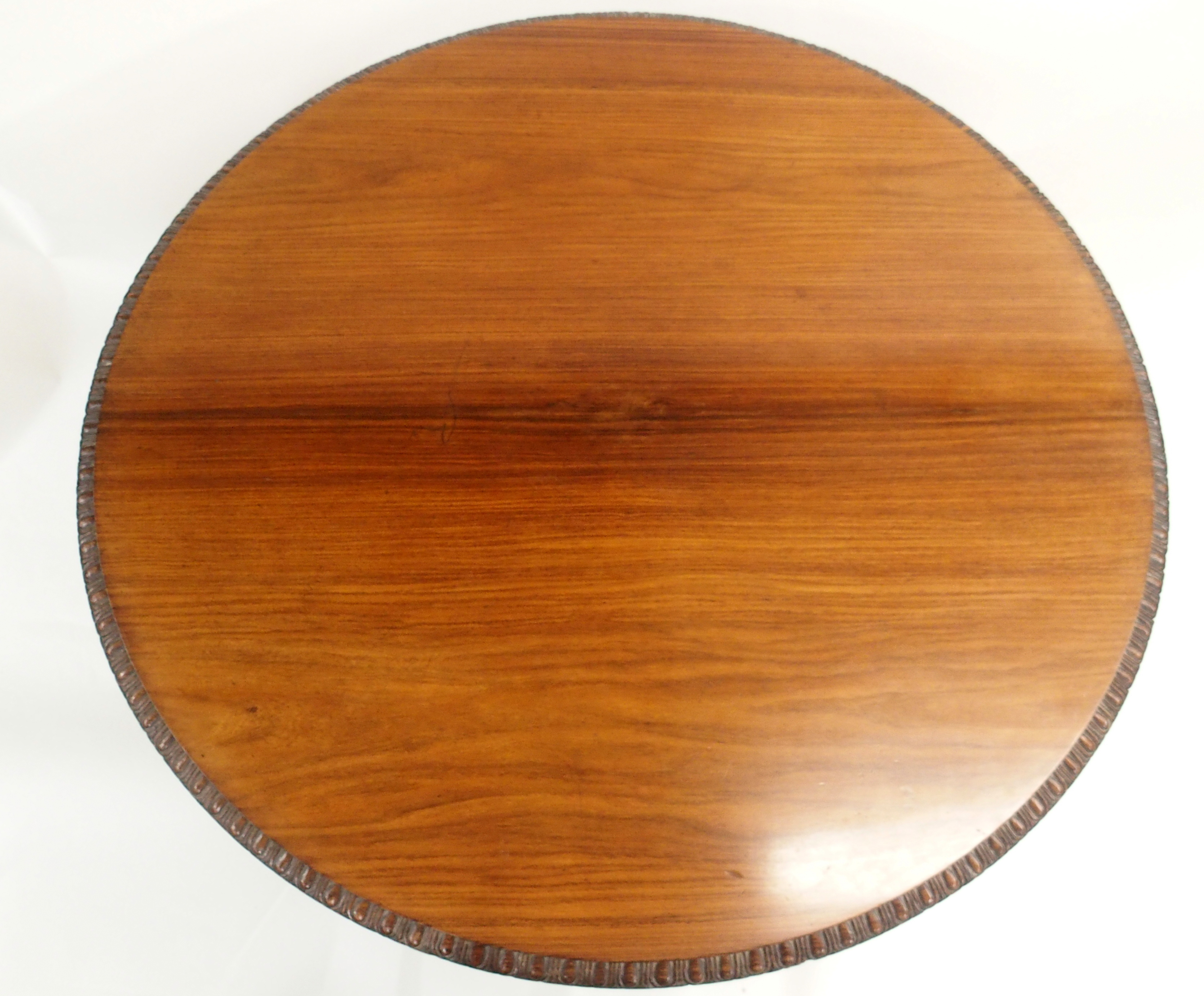 AN ANGLO INDIAN ROSEWOOD BREAKFAST TABLE the circular top with egg and dart rim above profusely - Image 2 of 13