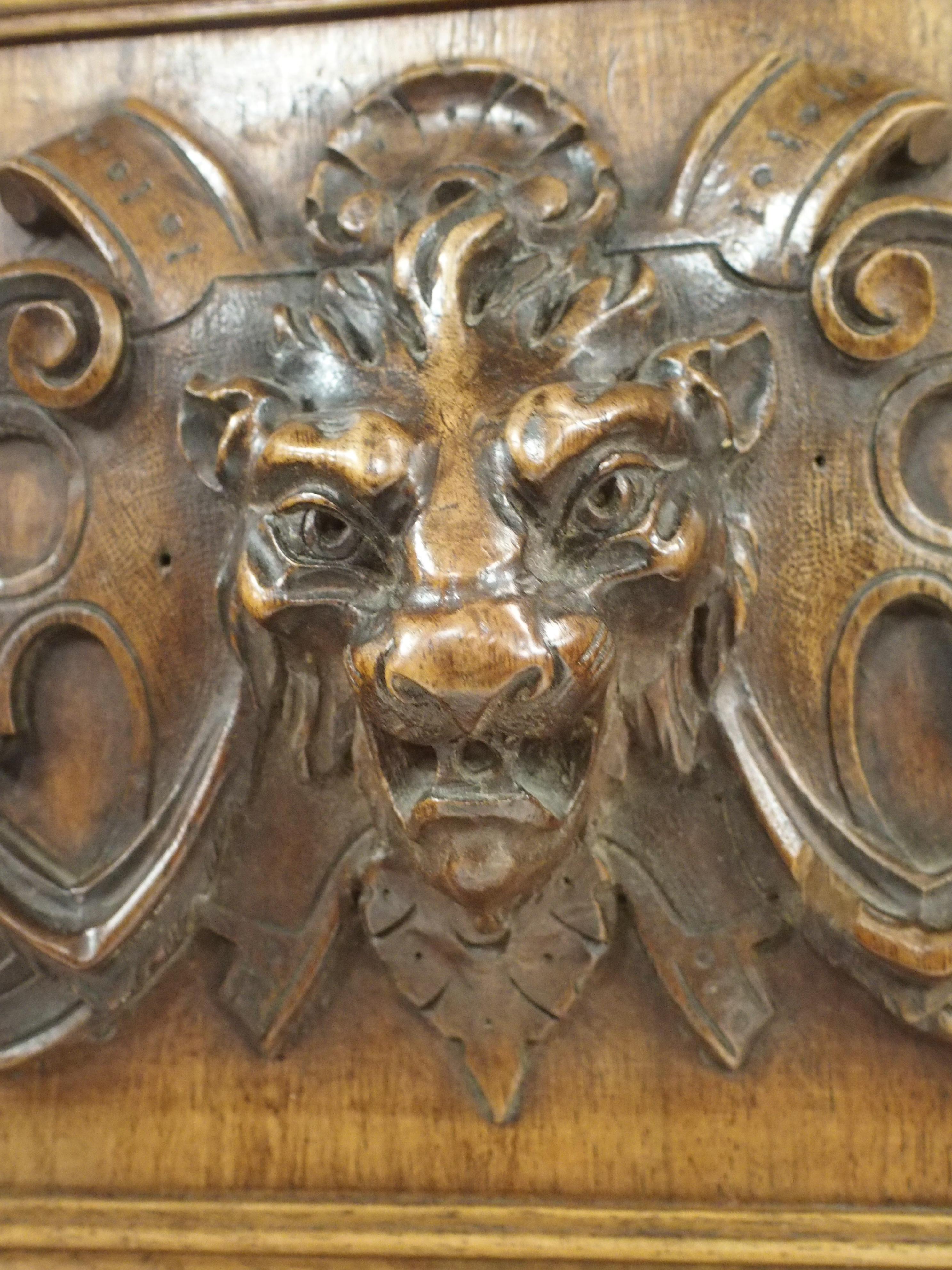 A CONTINENTAL WALNUT SIDEBOARD the back with broad shelf on fluted supports,above a gallery and - Image 12 of 33