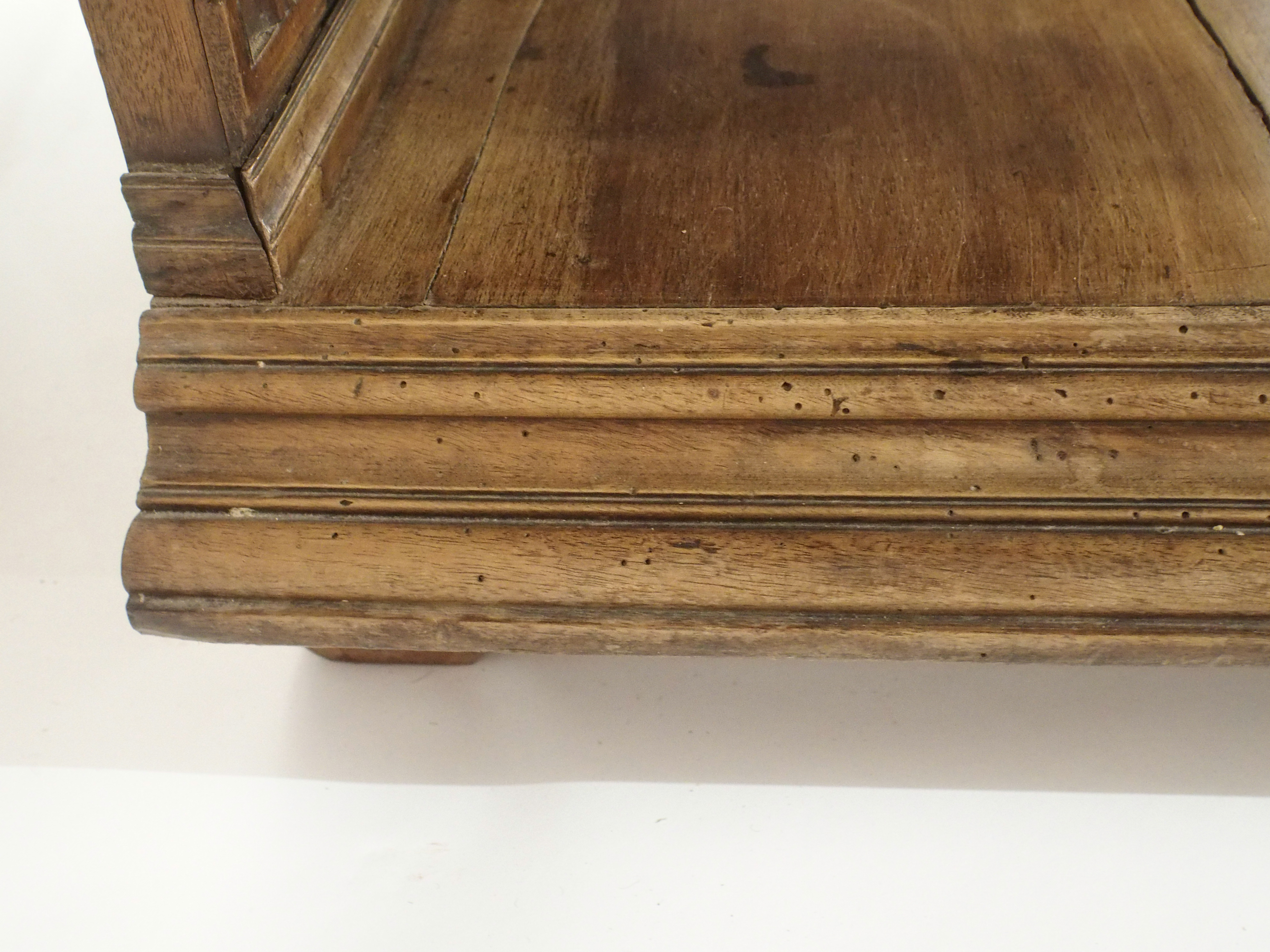 A CONTINENTAL WALNUT SIDEBOARD the back with broad shelf on fluted supports,above a gallery and - Image 17 of 33