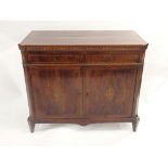 A NEO CLASSICAL ITALIAN MAHOGANY CABINET the hinged top fitted with folding shelves above a pair
