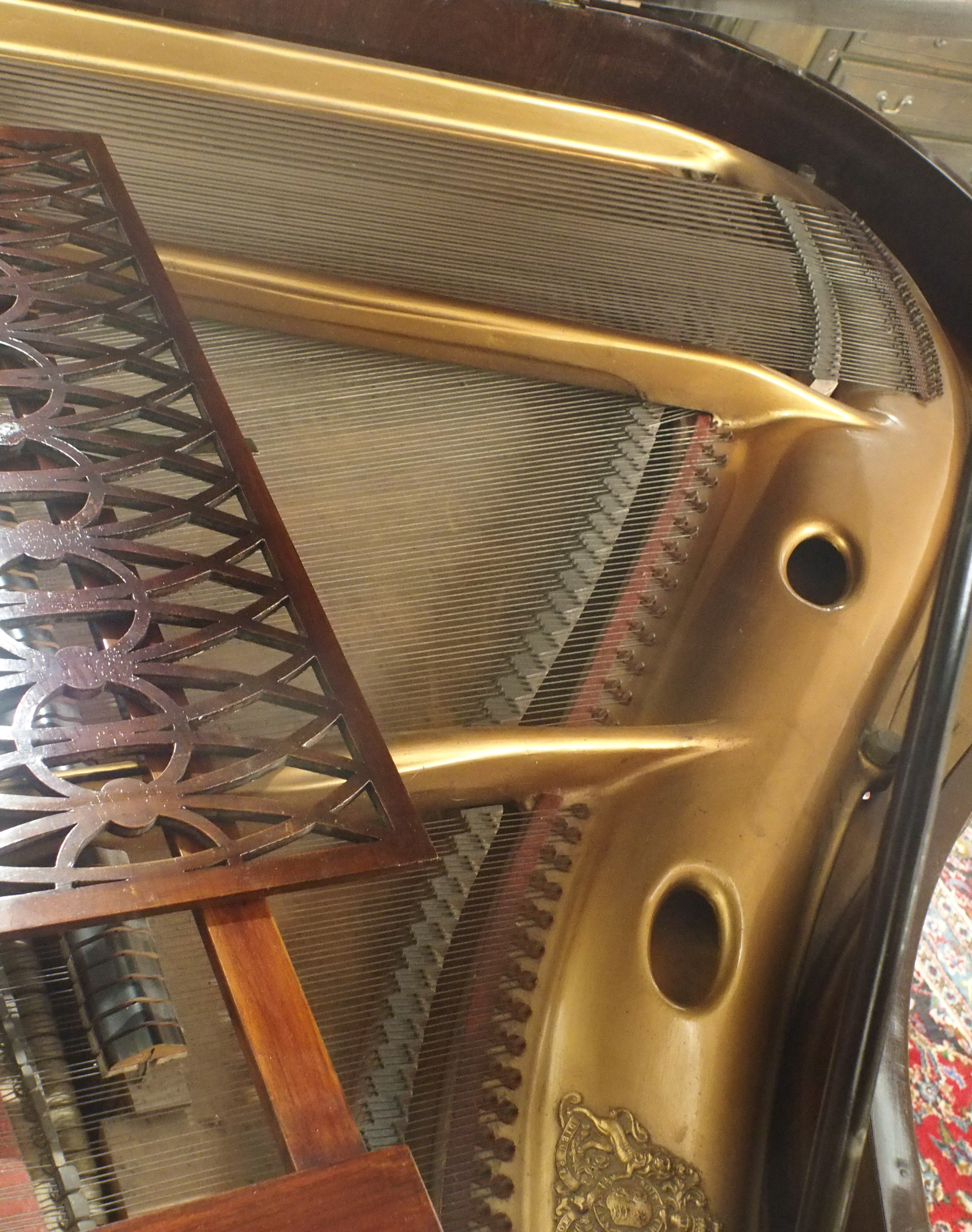 A MAHOGANY CASED JOHN BROADWOOD & SONS GRAND PIANO 106cm high x 148cm wide x 170cm Condition Report: - Image 6 of 6