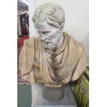 A ROMAN STYLE MARBLE BUST OF AN EMPEROR