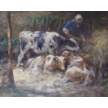 GEORGE SMITH RSA (SCOTTISH 1870-1934) WESTERTON FARM, DOLLAR Oil on canvas board, signed, 39 x 49.