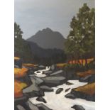 •DAVID BARNES (BRITISH B. 1943) STREAM IN WESTER ROSS Oil on board, signed verso, 39.5 x 29.5cm (