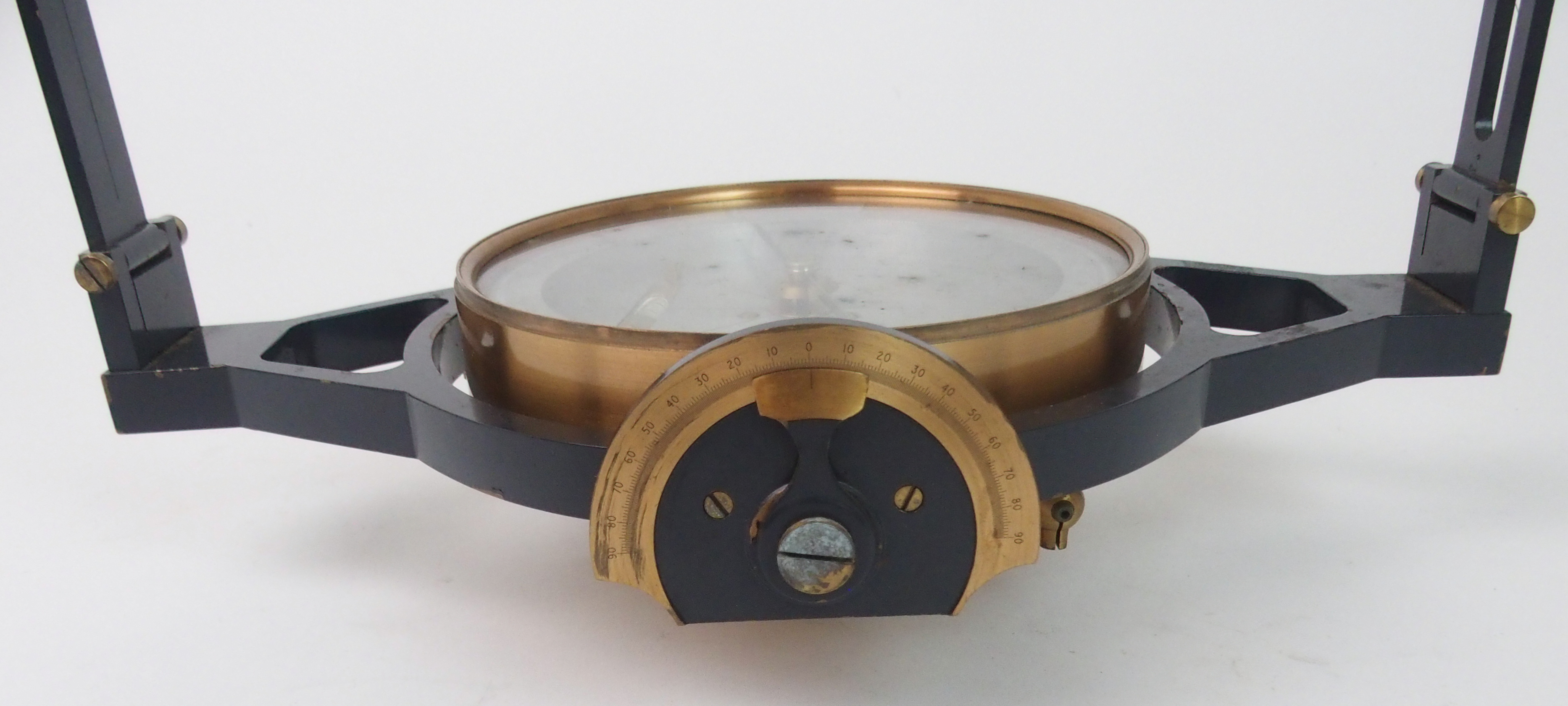 A STANLEY, LONDON SURVEYING COMPASS with silvered dial, stamped Stanley London, 59147 brass circular - Image 5 of 7