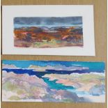 TOM H SHANKS RSW, RGI, PAI (SCOTTISH 1921-2020) DARK CLOUD, LOCH AND MOUNTAINS Watercolour, 14 x