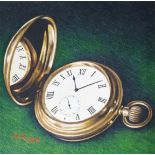 •GRAHAM MCKEAN (SCOTTISH B. 1962) PRECIOUS TIME Oil on canvas, signed, 25 x 25cm (9 3/4 x 9 3/4")