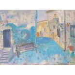 •GLENN SCOULLER RSW, RGI (SCOTTISH B. 1950) MEETING PLACE, LA GAUDE Oil on canvas, signed, 56 x 76cm