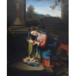 ITALIAN SCHOOL (18TH/19TH CENTURY) THE VIRGIN ADORING THE CHRIST CHILD IN THE RUINS Oil on canvas,