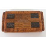 A SYCAMORE SPECIMEN WOOD SNUFF BOX by Charles Stiven and Sons, Laurencekirk, of concave